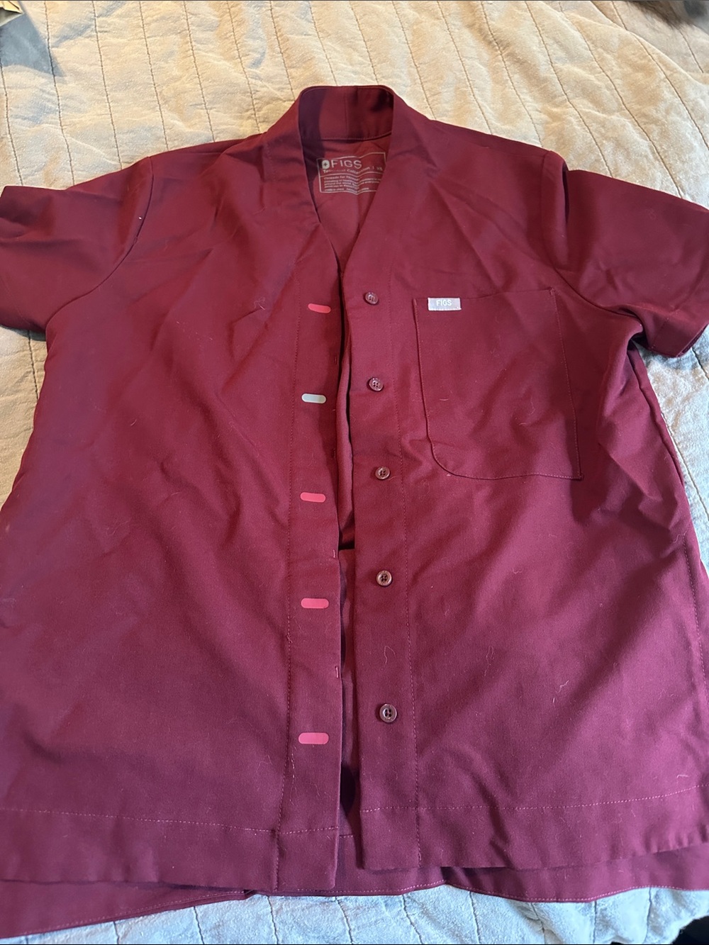 Figs Lightweight Shirt in Maroon